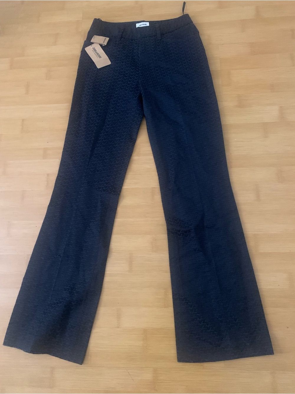 Zadig & Voltaire Black Textured Flared Pants